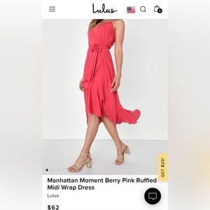 Lulus MIDI wrap dress - size XS